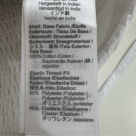 NWT Madewell Poplin Crop Tube Top Women's 4 White Pleated Smocked Strappy - Picture 9 of 12